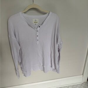 Aerie Lavender Long Sleeve Henley Top